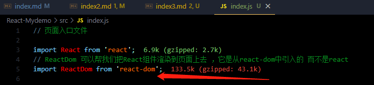 react-dom模块导入